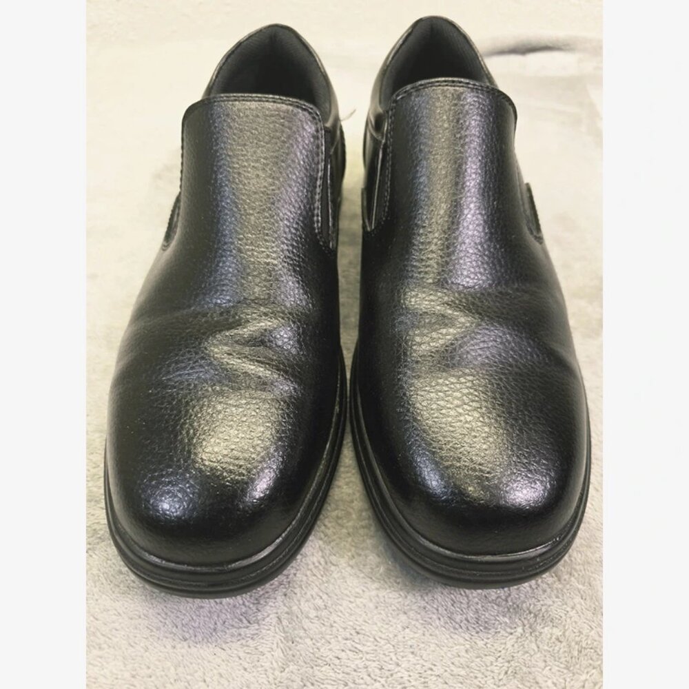 DS Work Manager Slip‎ On Shoes Mens 8.5M Black Leather Memory Foam
